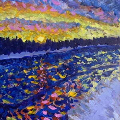 Sunset at Kanavapolku, 42 x 30 cm