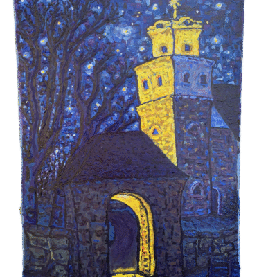 Starry Night at Church of the Holy Cross in Rauma, 90 x 60 cm