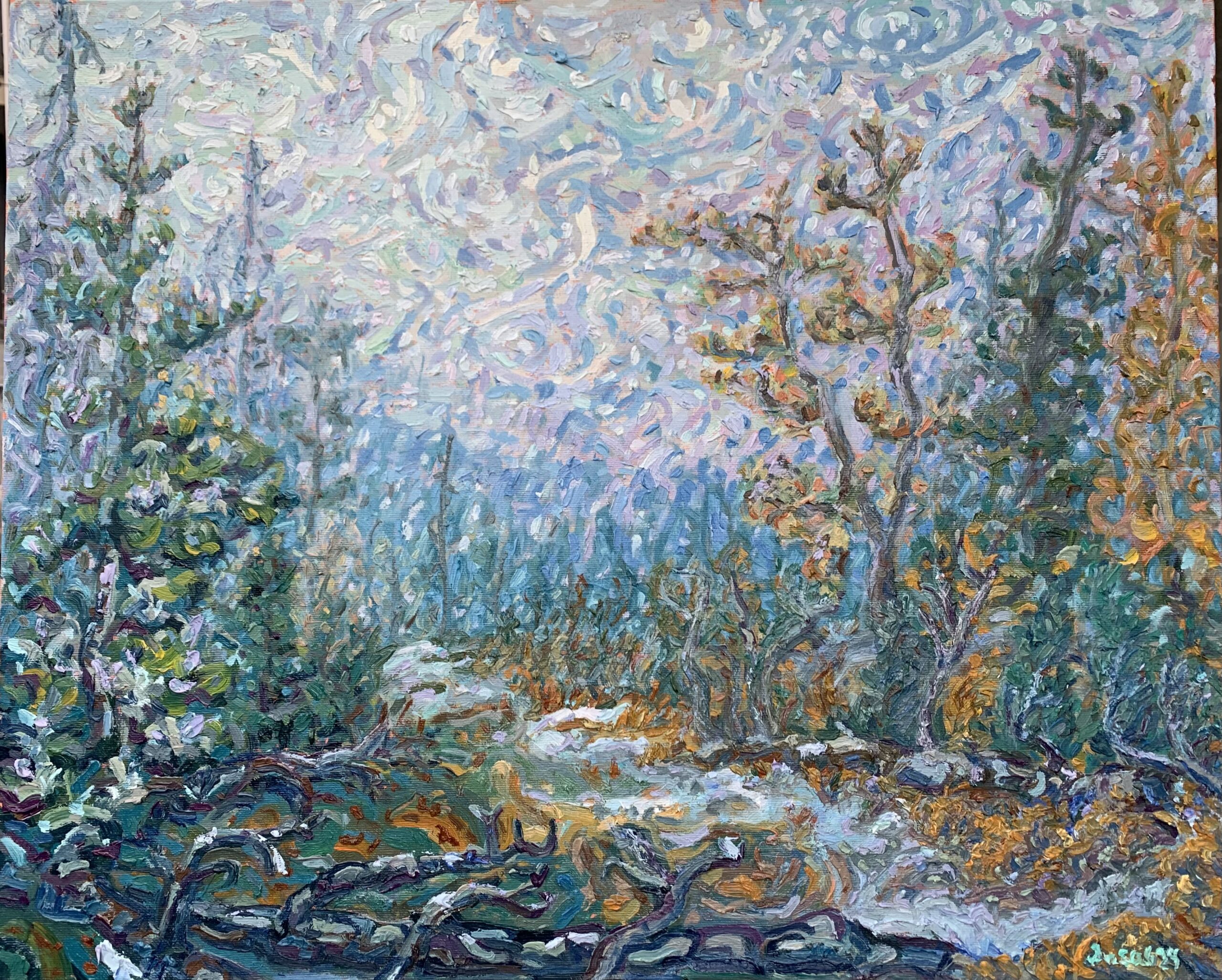 First snow in Koli, 57 x 70 cm